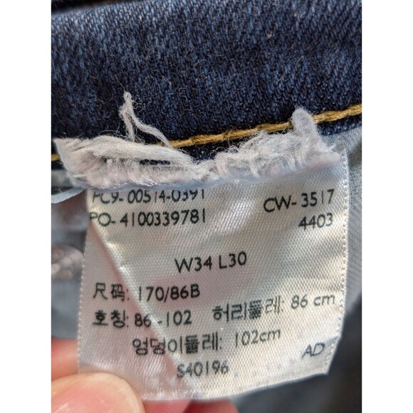 Levi’s 514 Jeans Mens 34x30 Straight Fit Blue Denim Casual Comfort Stretch - Picture 9 of 13